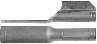 Ramrod pipe, nickel silver, entry pipe with skirt, fancy octagon, for 7/16" ramrod